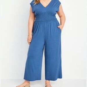 Old Navy Deep Blue Gathered waist pantsuit wideleg bottom 4X